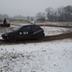 Illustration for article titled Rallycrossing in the snow is basically a mud bog with turns.